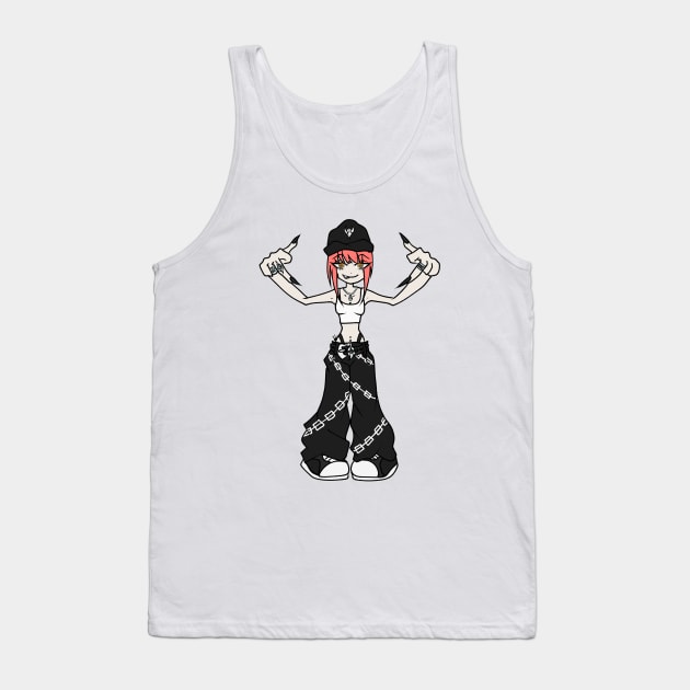 Anime cartoony girl y2k-2 Tank Top by _1.art_shop